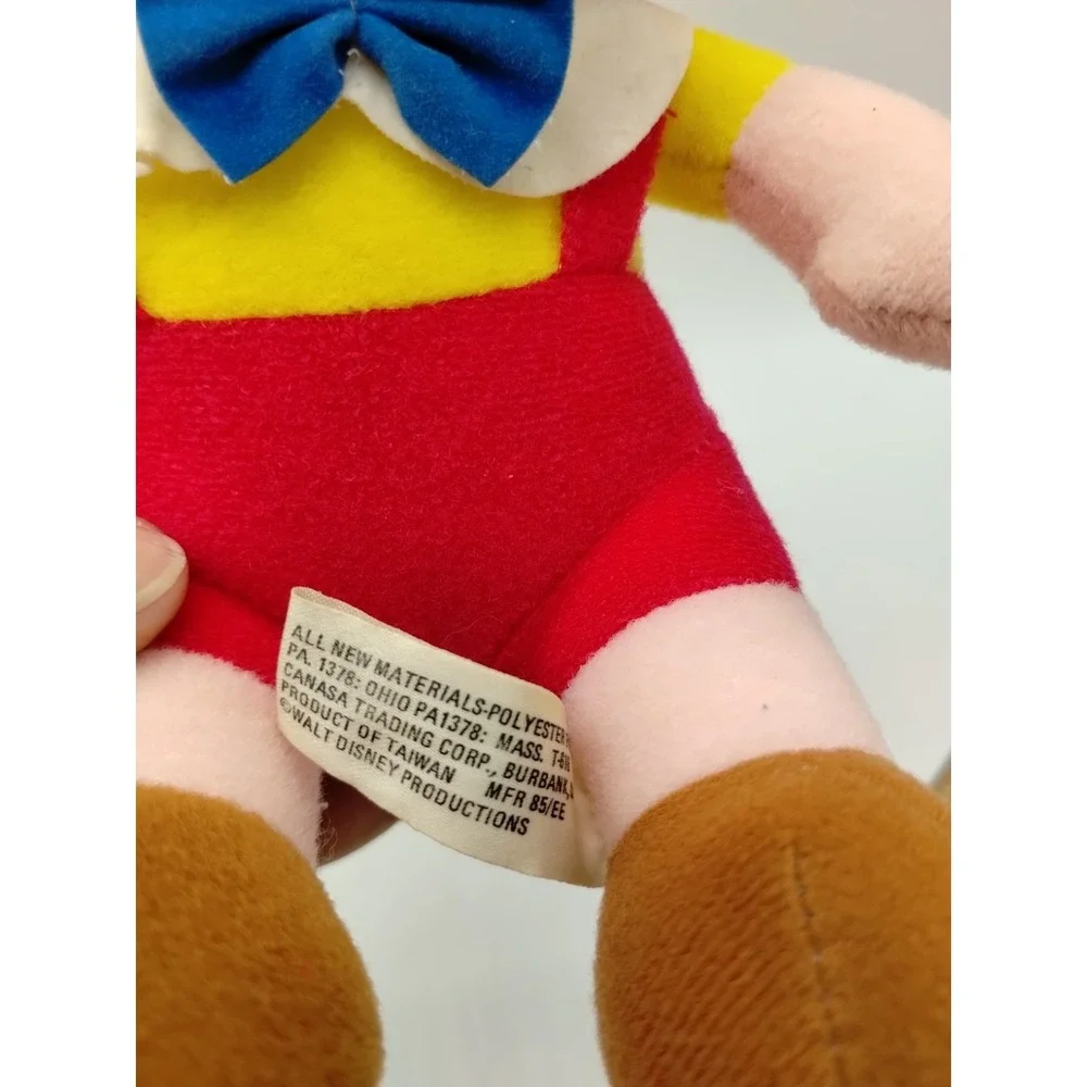 Vintage Disney Pinocchio Plush Doll Taiwan Walt Disney Productions 1980s Stuffed